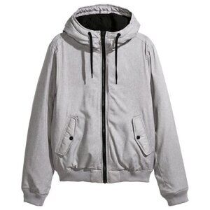 H&M Men's Gray Padded Bomber Jacket Size S